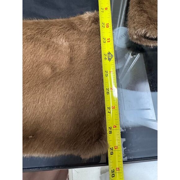 WeWoreWhat Black Denim Pants with Brown Fur Cuffs Size 28 New With Tags - Picture 6 of 6